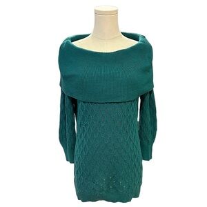 Jaclyn Smith Sweater Knit  Turtle Neck Green Womens Size Medium